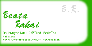 beata rakai business card
